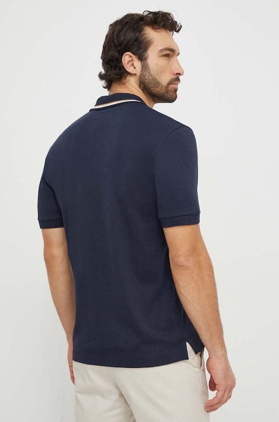 BOSS polo masculin din bumbac Penrose 38 50469360 bleumarin SS26