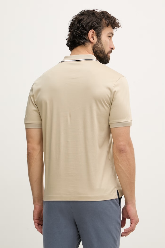 Ρούχα BOSS πόλο ανδρικό βαμβακερό Penrose 38 50469360 μπεζ