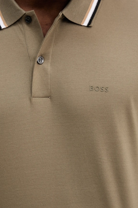 BOSS polo bărbați din bumbac Penrose 38 verde 50469360
