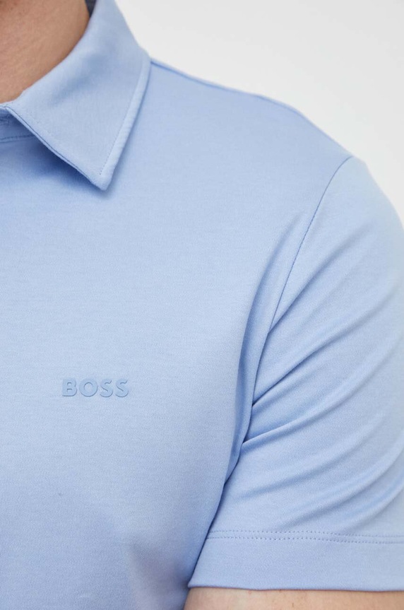 BOSS polo męskie bawełniane 50471335 niebieski