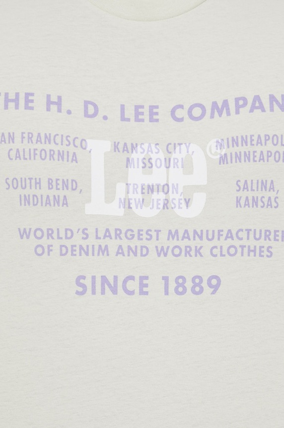 Bombažen t-shirt Lee L68JFEUX zelena