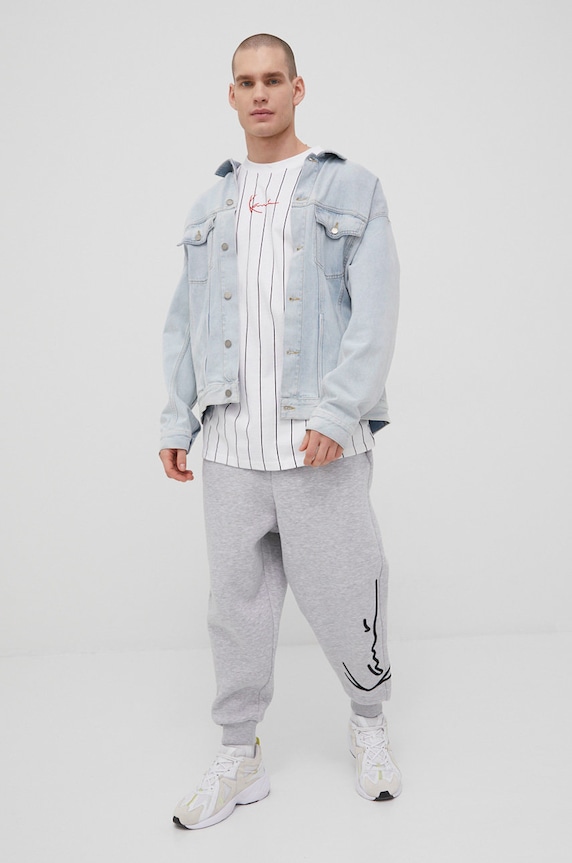 Bavlnené tričko Karl Kani KKMQ32041WHT biela SS23