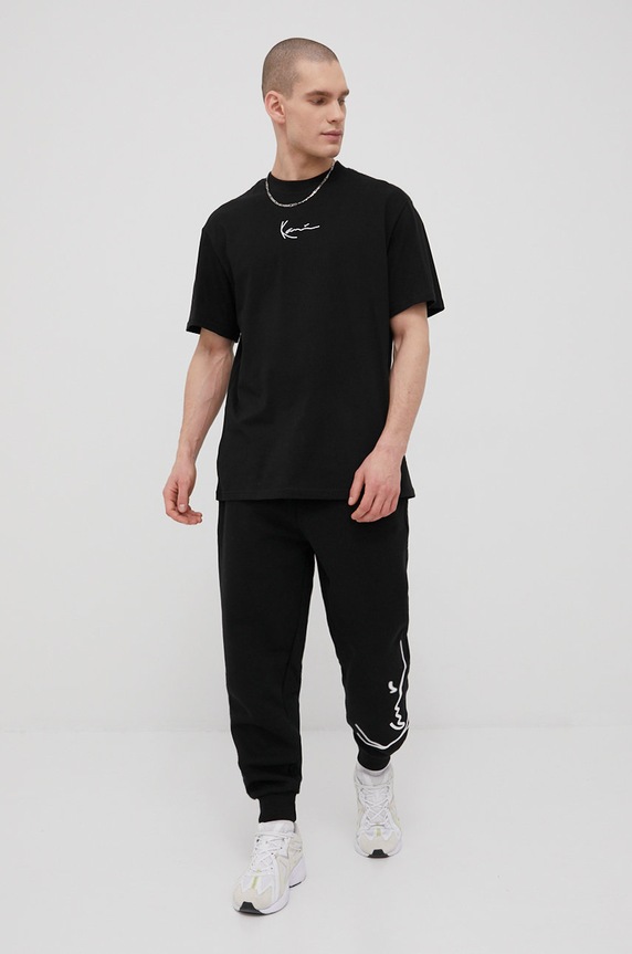 Karl Kani t-shirt bawełniany KKMQ12001BLK czarny SS23