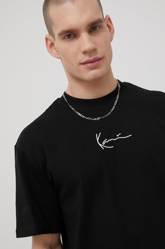 Karl Kani t-shirt bawełniany czarny KKMQ12001BLK