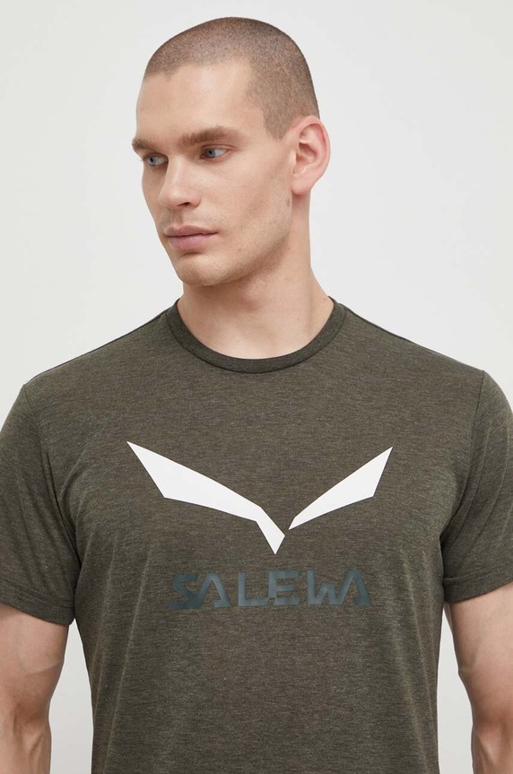 Športové tričko Salewa Solidlogo zelená 00.0000027018