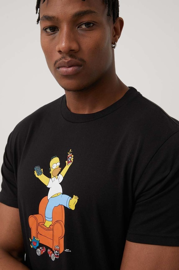 Βαμβακερό μπλουζάκι Billabong Billabong X The Simpsons μαύρο C1SS90BIP2