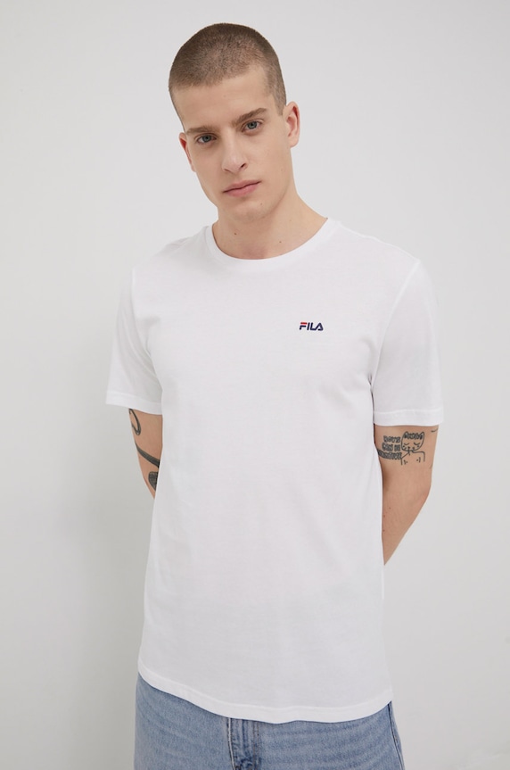 Βαμβακερό μπλουζάκι Fila Brod (2-pack) κανονικό μαύρο FAM0083