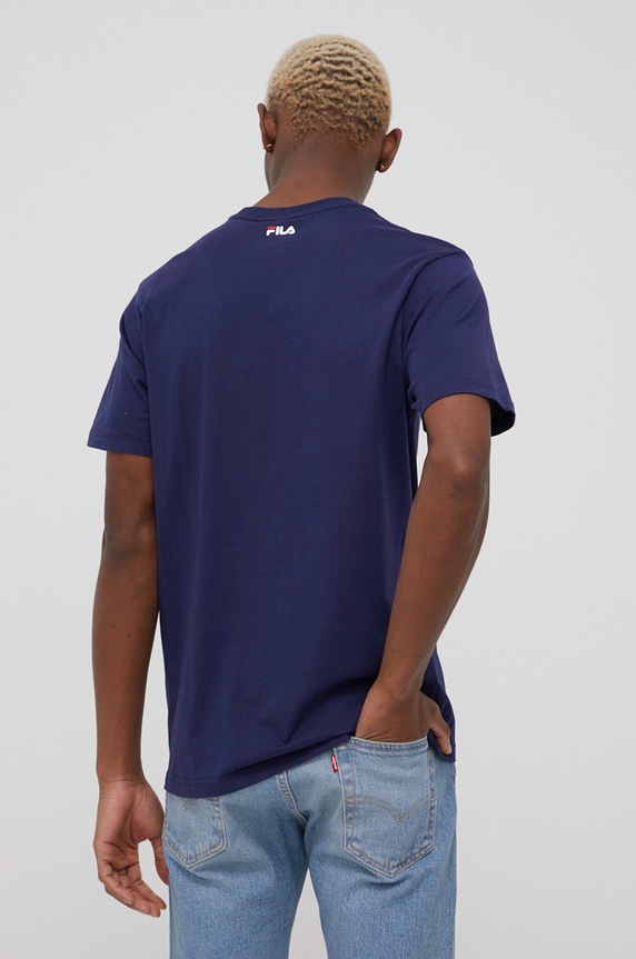 Odzież Fila t-shirt bawełniany Bellano FAU0067 granatowy