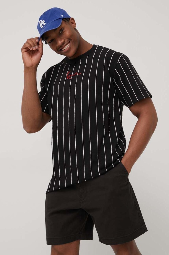 Karl Kani tricou din bumbac KKMQ32063BLK negru SS22