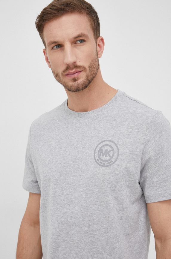 Bavlněné tričko Michael Kors hladký šedá 6S26C11011