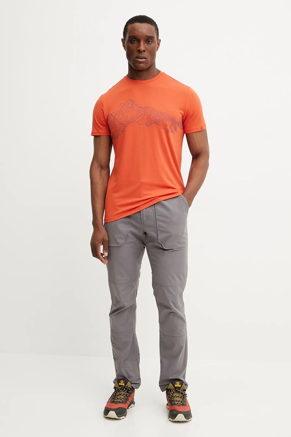 Viking tricou pentru trekking bărbătesc cu vâscoză Lenta Bamboo 500.22.6644 portocaliu SS26