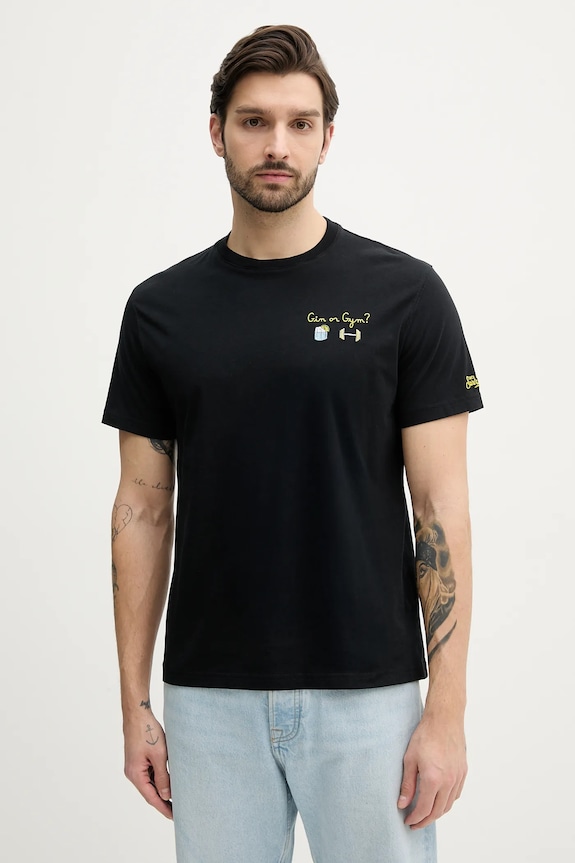 MC2 Saint Barth t-shirt bawełniany czarny POT0001