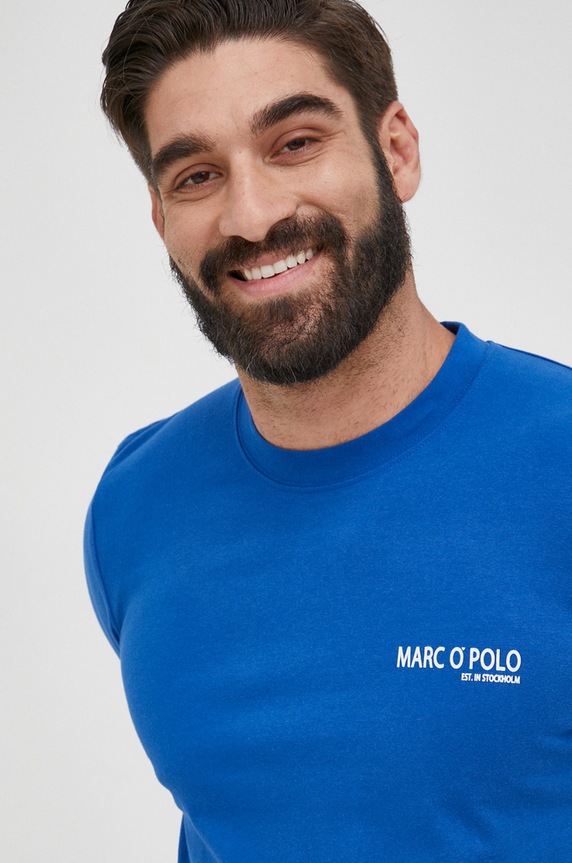 Marc O'Polo t-shirt bawełniany niebieski 224201651460