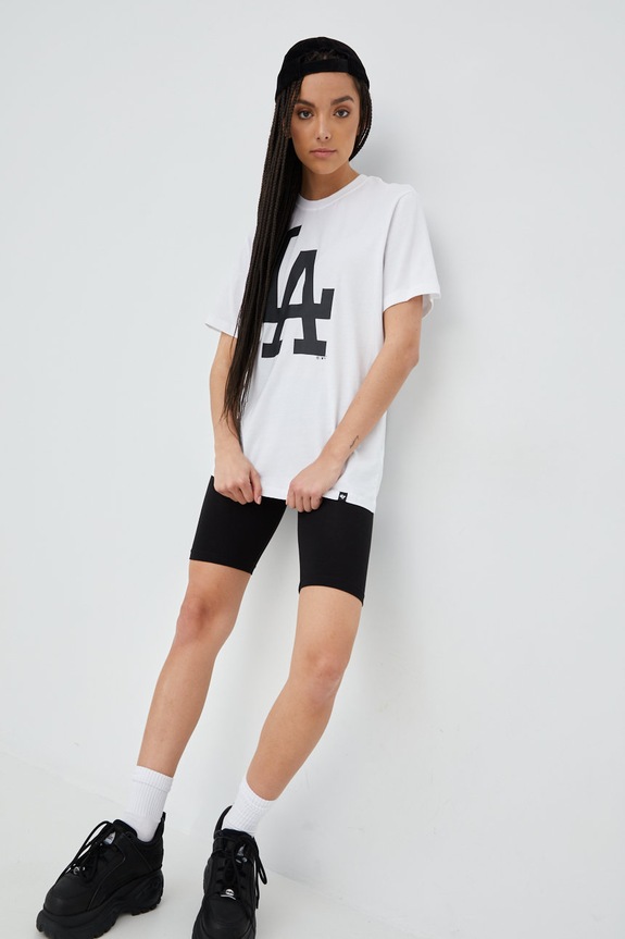 47 brand t-shirt bawełniany MLB Los Angeles Dodgers BB012TEMIME557555WW biały SS22