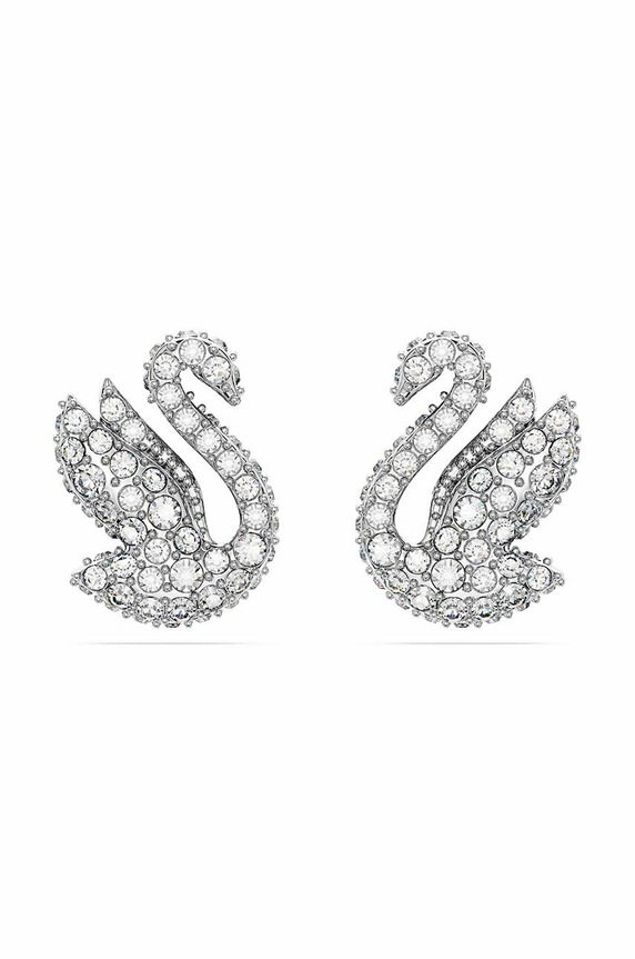 Swarovski kolczyki Iconic Swan kryształ Swarovskiego srebrny 5647873