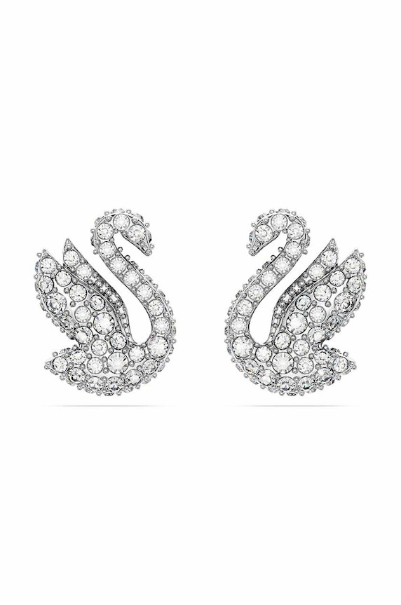 Swarovski kolczyki Iconic Swan kryształ Swarovskiego srebrny 5647873