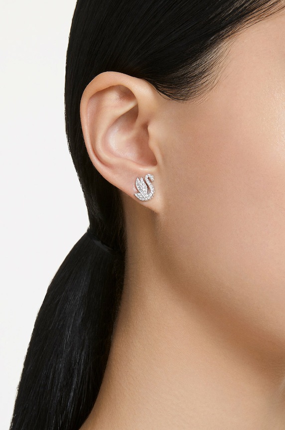 Swarovski kolczyki Iconic Swan 5647873 srebrny SS23