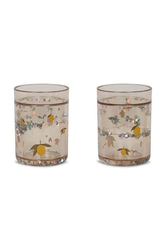 Konges Sløjd kubek dla dzieci 2-pack GLITTER CUPS 2-pack żółty KS5069