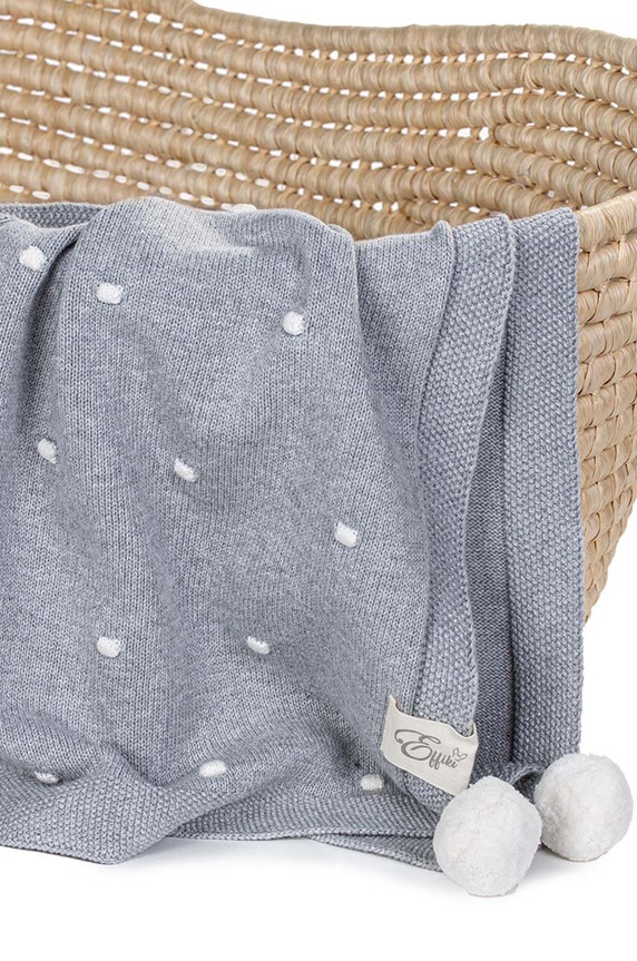 BIMBA Effiki coperta neonato/a 70x100 Kocyk.popcorn grigio