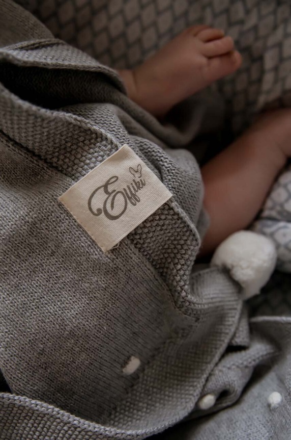 Effiki coperta neonato/a 70x100 Kocyk.popcorn grigio