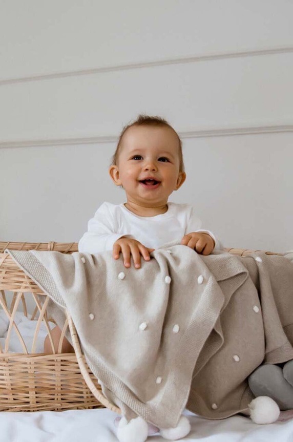 Effiki coperta neonato/a 70x100 beige Kocyk.popcorn