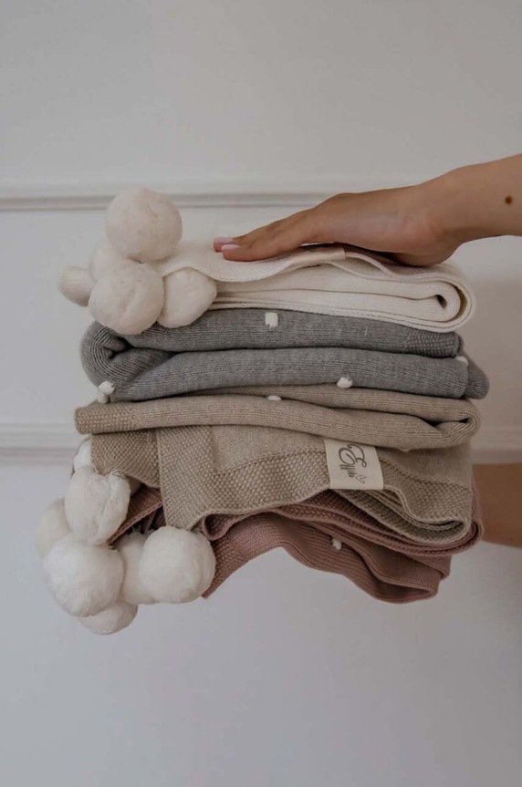 Effiki coperta neonato/a 70x100 beige Kocyk.popcorn