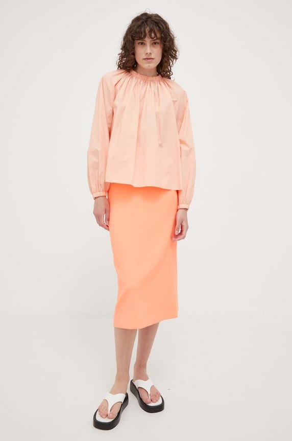 Drykorn bluza din bumbac 87495.124120.4800 portocaliu SS23