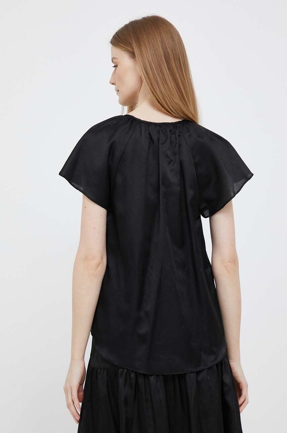 Odzież Dkny bluzka z domieszką jedwabiu P3AA5R88 czarny