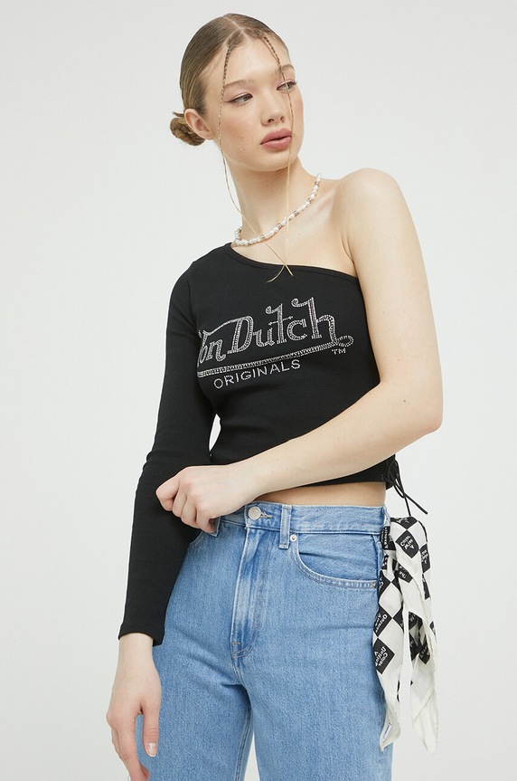 Tričko s dlouhým rukávem Von Dutch 6224026 černá SS23