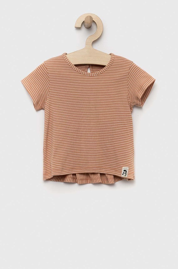 United Colors of Benetton t-shirt niemowlęcy wzorzyste beżowy 3QZGA1025.W.SEASONAL