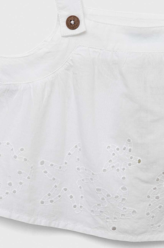 Fete United Colors of Benetton bluza de bumbac pentru copii 5JO1GH002.P.SEASONAL alb