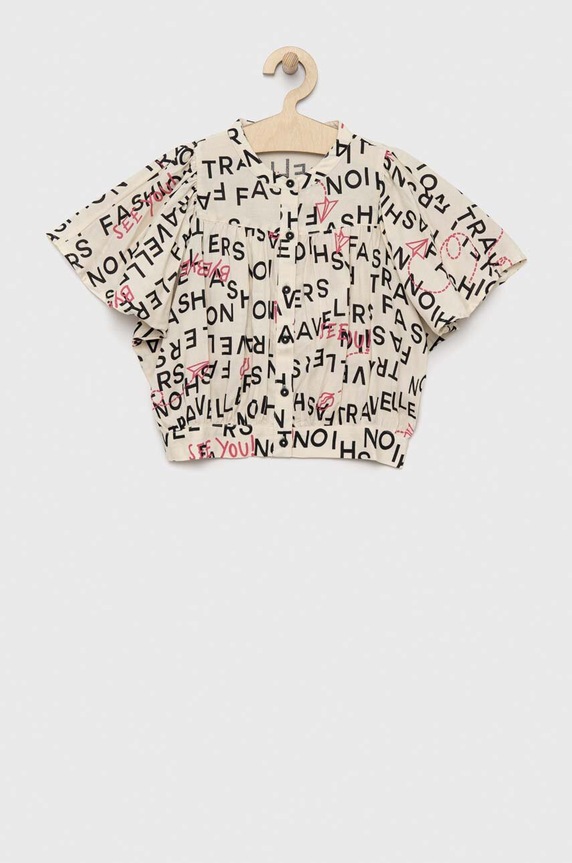 Sisley bluza copii 5ZBVYQ00E.G.SEASONAL bej SS23