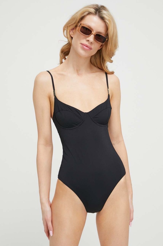 Calvin Klein egyrészes fürdőruha puha fekete KW0KW02077.PPYX