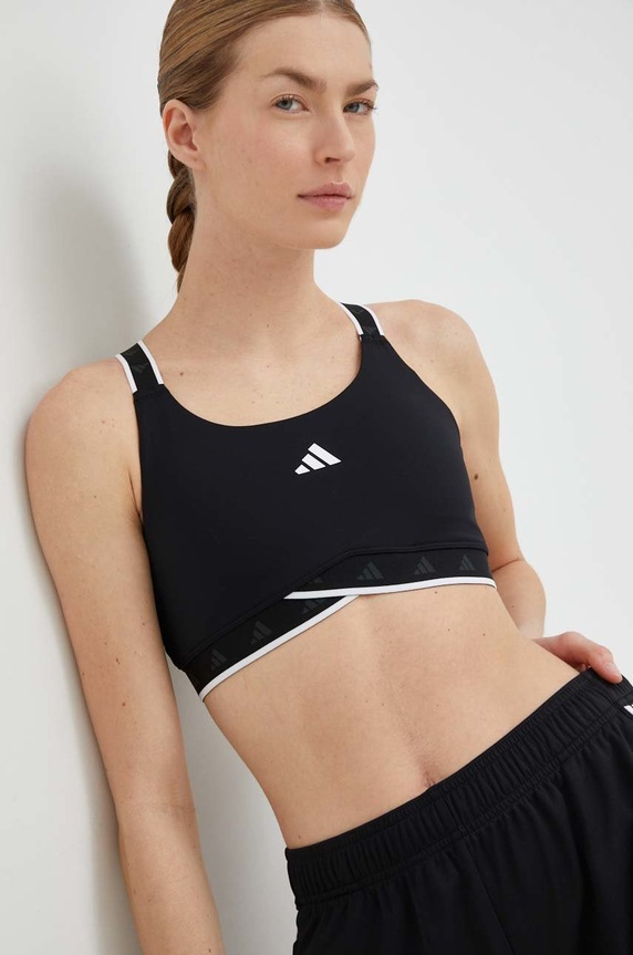 Športová podprsenka adidas Performance Powerimpact bez kostíc čierna HN7248