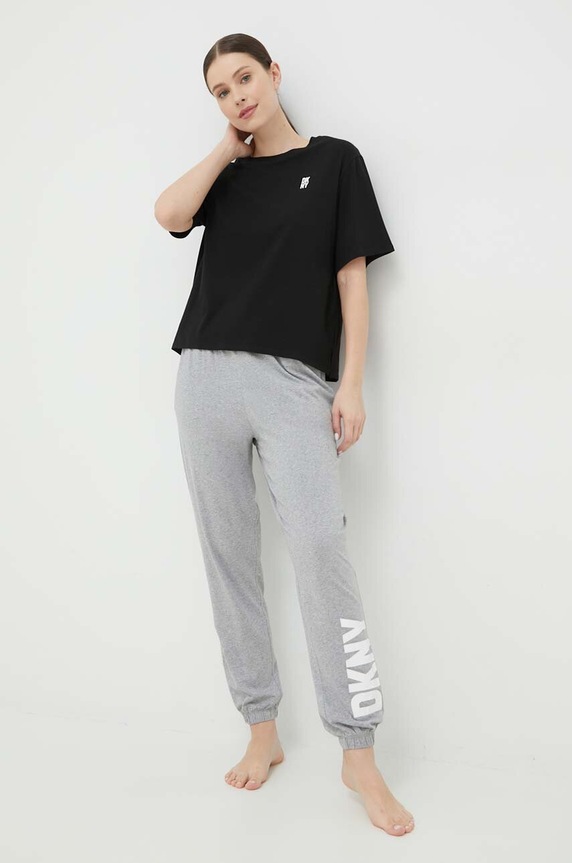Dkny t-shirt piżamowy YI2422635 czarny SS23