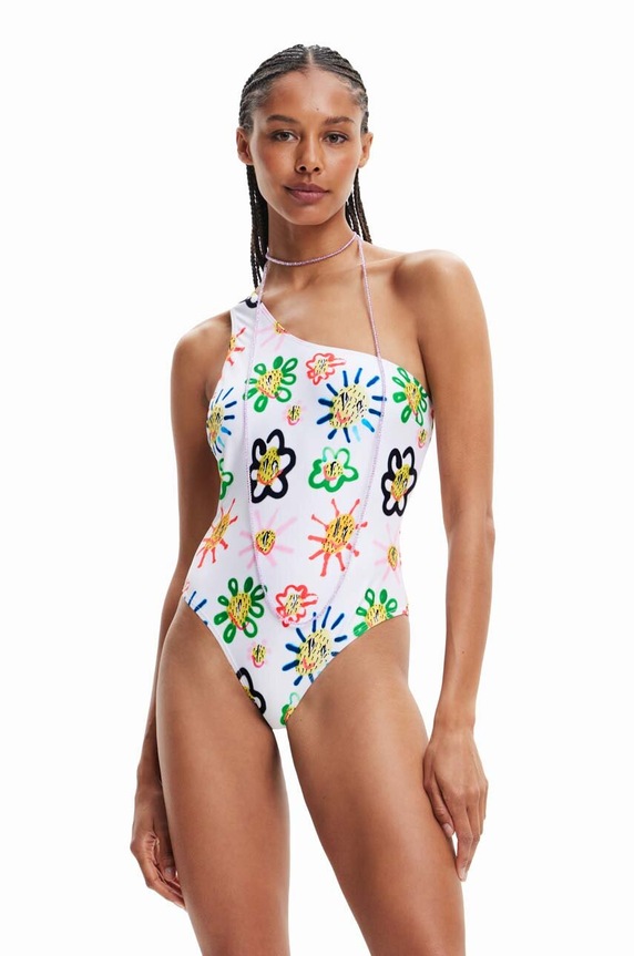 Jednodijelni kupaći kostim Desigual Planet friendly bijela 23SWMK42