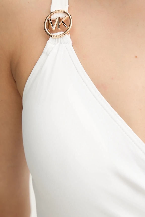 Jednodílné plavky MICHAEL Michael Kors LOGO TRIM SURPLICE ONE PIECE bílá MM7M759