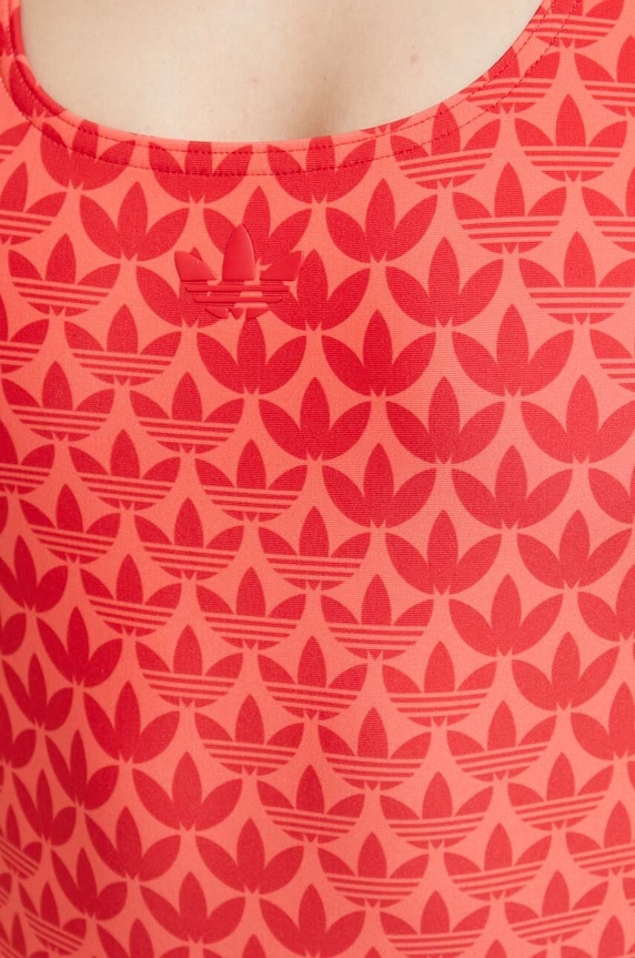 Ολόσωμο μαγιό adidas Originals Monogram 3-Stripes κόκκινο HZ4109