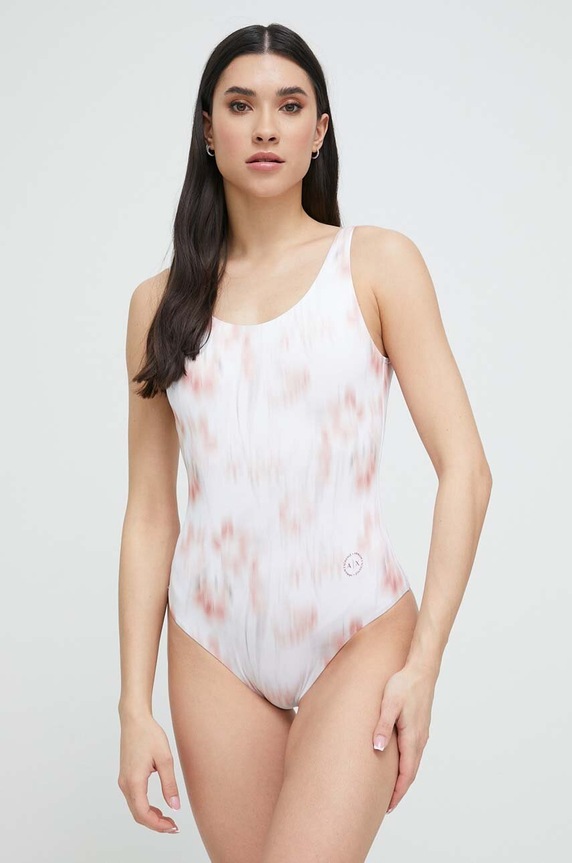 Armani Exchange jednoczęściowy strój kąpielowy miękka biały 943005.CC600
