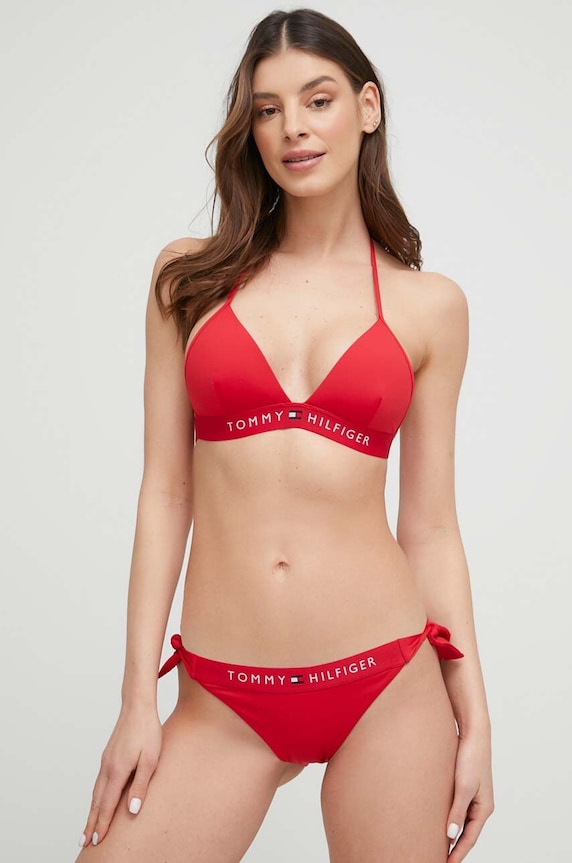 Plavková podprsenka Tommy Hilfiger vrchný červená UW0UW04109.PPYX