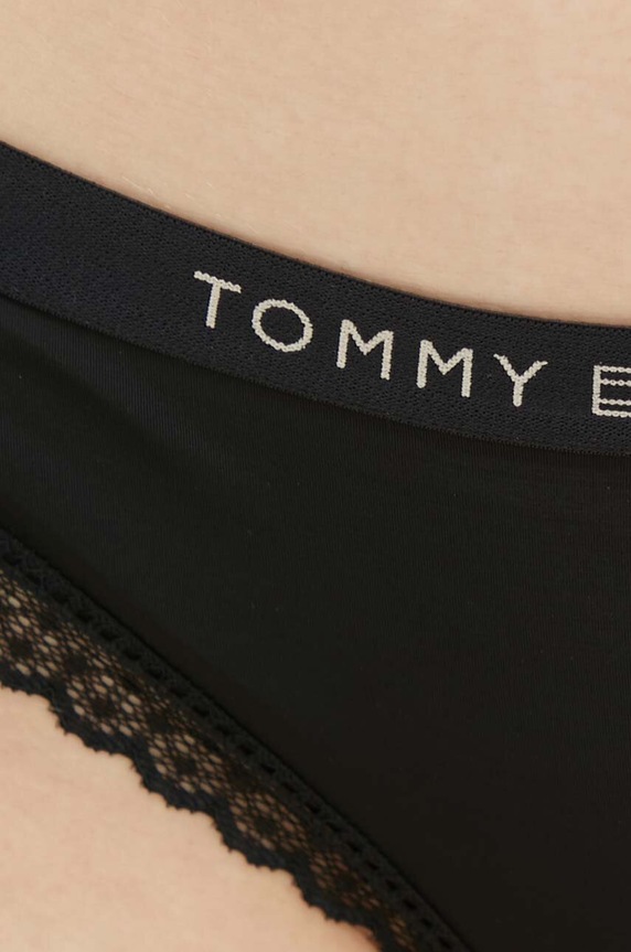 Brazilian στρινγκ Tommy Hilfiger μαύρο UW0UW04184.PPYX