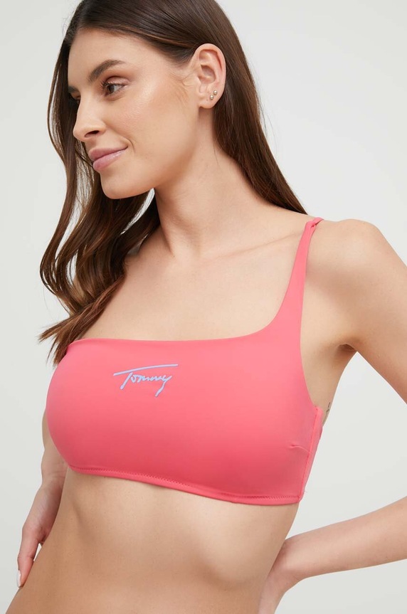Tommy Jeans biustonosz kąpielowy bez fiszbinów różowy UW0UW04078.PPYX