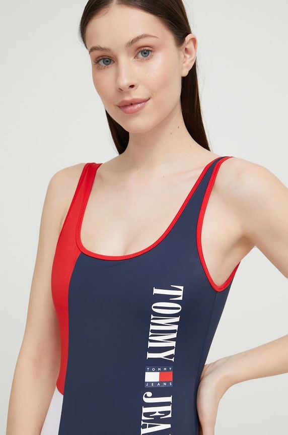 Odzież Tommy Jeans jednoczęściowy strój kąpielowy UW0UW04095.PPYX granatowy