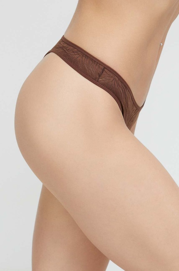 Calvin Klein Underwear stringi 000QF6878E.PPYX brązowy AW23