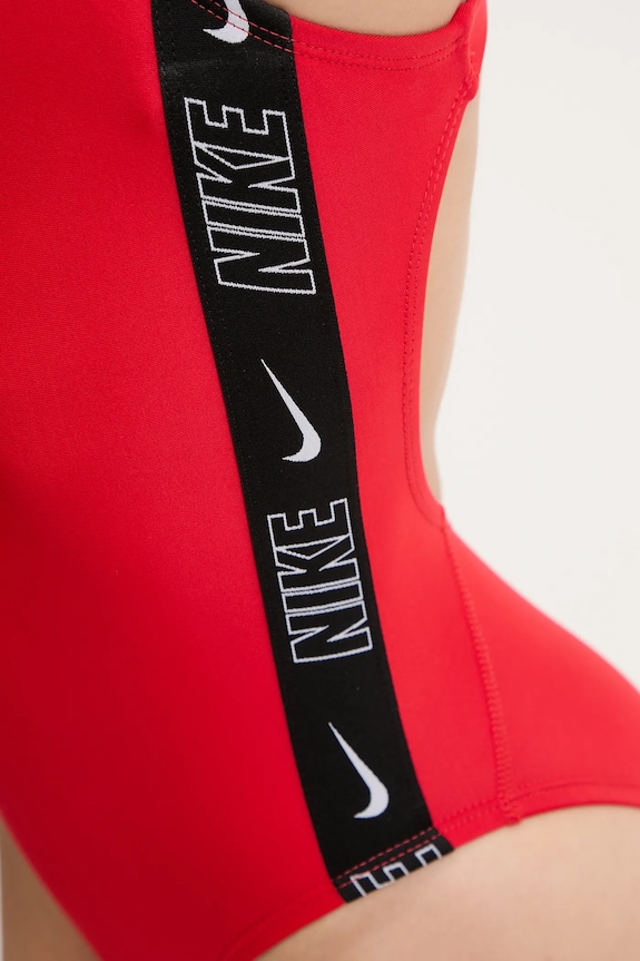 Jednodílné plavky Nike Logo Tape červená NESSD190