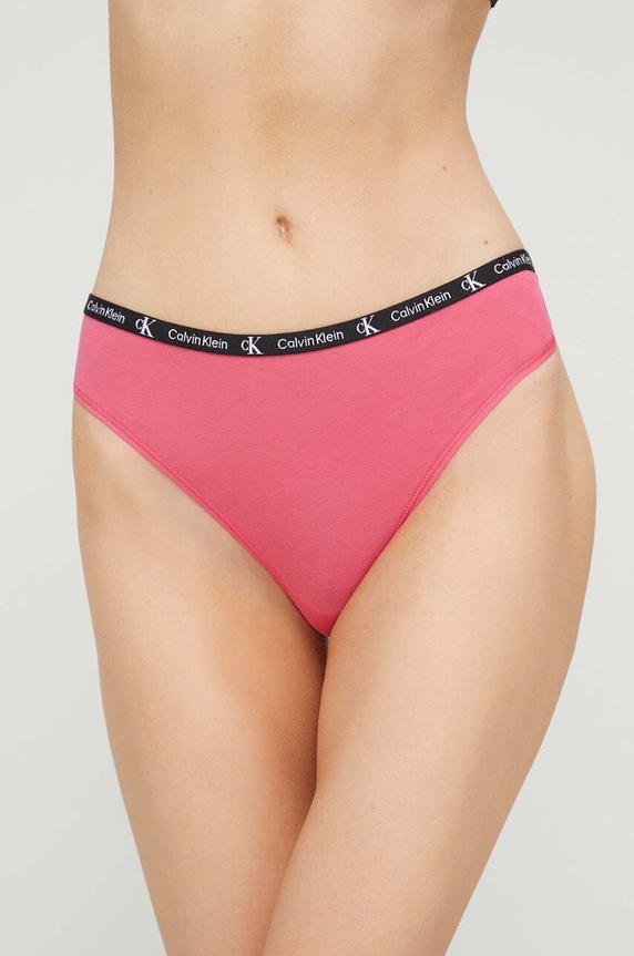 Calvin Klein Underwear stringi 2-pack wzorzyste różowy 000QD3990E.PPYX