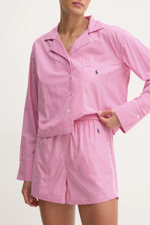 Polo Ralph Lauren pidžama za žene od pamuka roza 4P8010