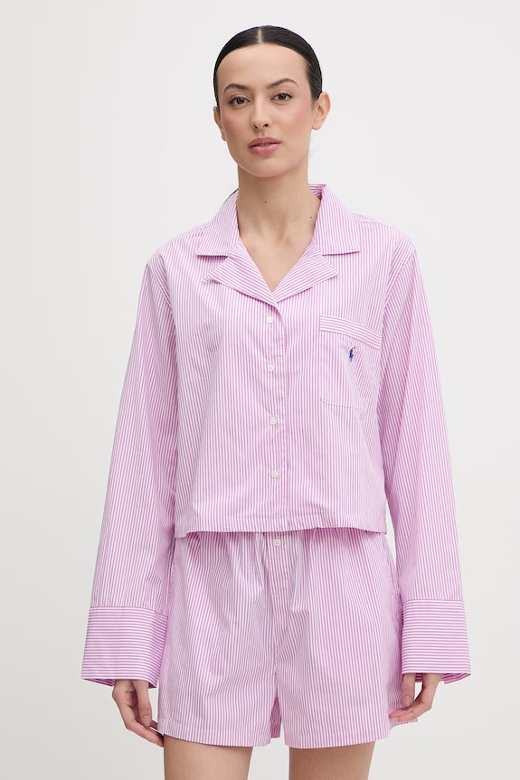 Polo Ralph Lauren pyžamo dámské bavlněné fialová 4P8010