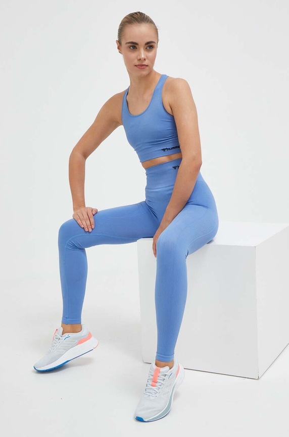 Hummel sportski grudnjak hmlTIF SEAMLESS SPORTS TOP 210490 plava SS26