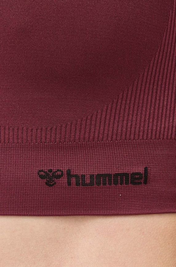 Hummel biustonosz sportowy hmlTIF SEAMLESS SPORTS TOP 210490 bordowy